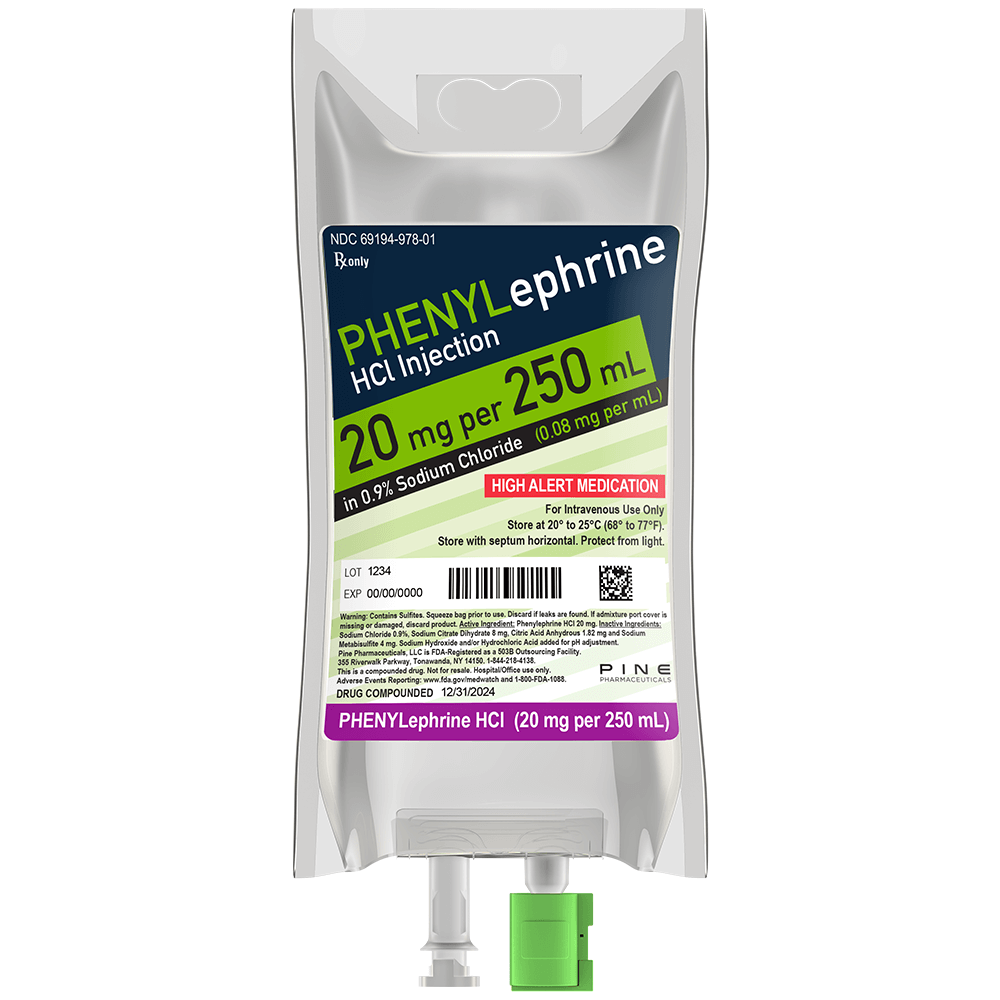 Phenylephrine 20 mg | IV Bag | Pine Pharmaceuticals