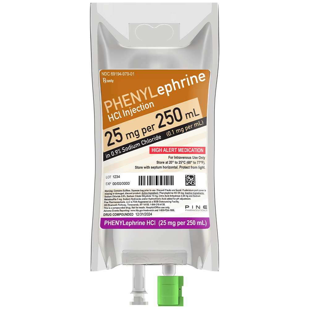Phenylephrine 25 mg | IV Bag | Pine Pharmaceuticals