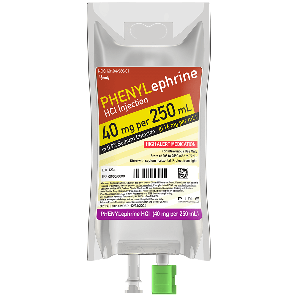 Phenylephrine 40 mg | IV Bag | Pine Pharmaceuticals