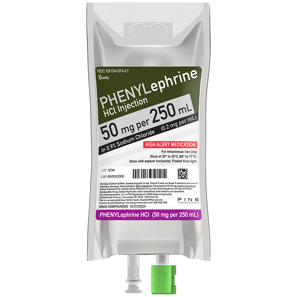 Phenylephrine 50 mg | IV Bag | Pine Pharmaceuticals