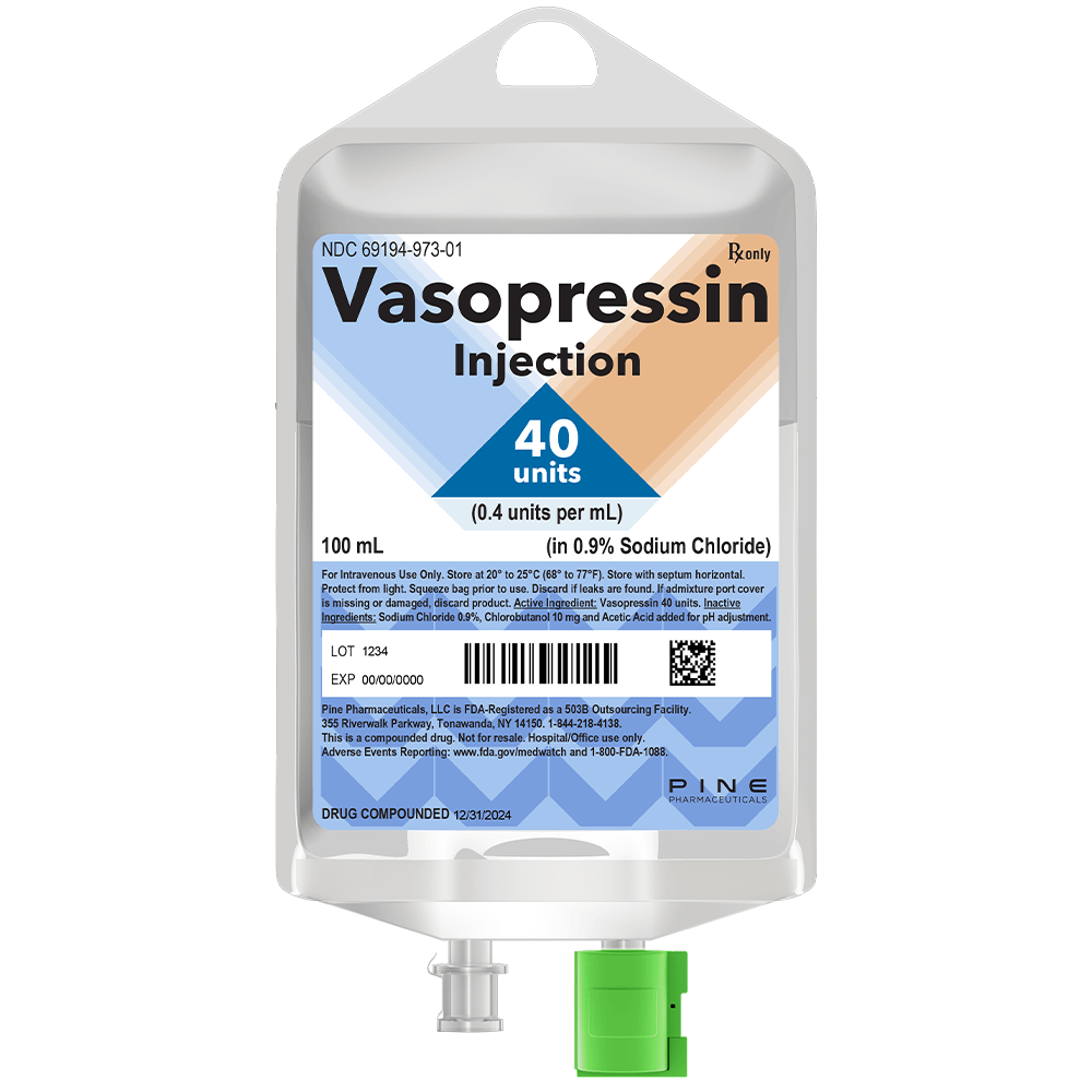 Vasopressin | 40 units IV bag | Pine Pharmaceuticals